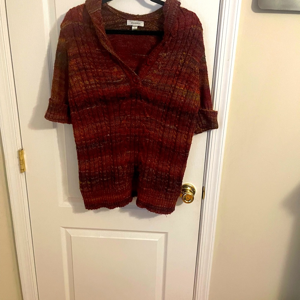 1X pullover lightweight sweater with hood